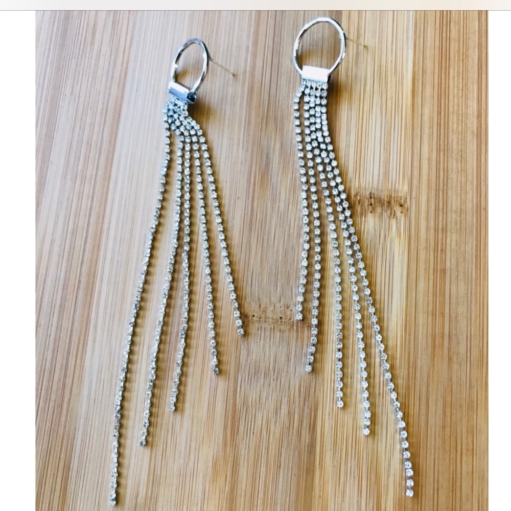 Rhinestone Tassel Drop Earrings
